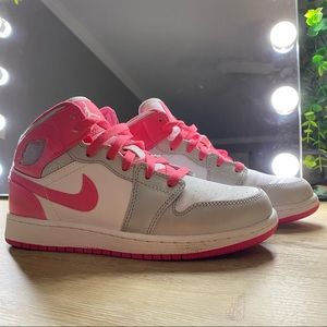jordan 1 mid hyper pink white